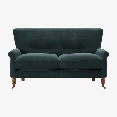 Sofa.com Alderney 2 Seat Sofa in Deep Forest Aquaclean Clever Velvet