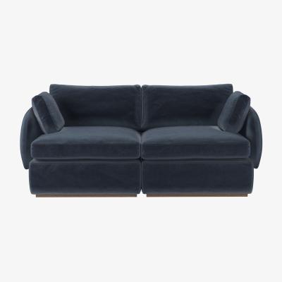 Sofa.com Ren 2 Seat Sofa in Skyfall Cotton Matt Velvet