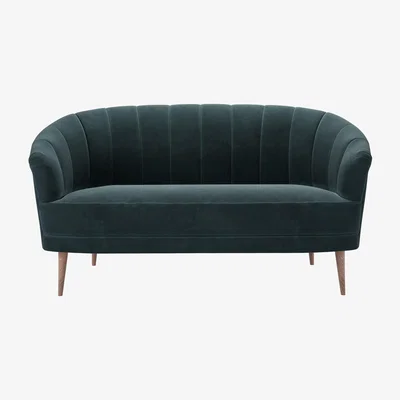 Sofa.com Harper 2 Seat Sofa in Deep Forest Aquaclean Clever Velvet