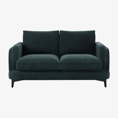 Sofa.com Boston Curved Arm 2 Seat Sofa in Deep Forest Aquaclean Clever Velvet