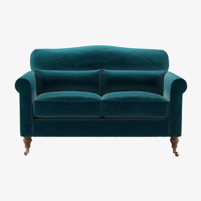 Sofa.com Dahlia 2 Seat Sofa in Deep Turquoise Cotton Matt Velvet - sofa.com