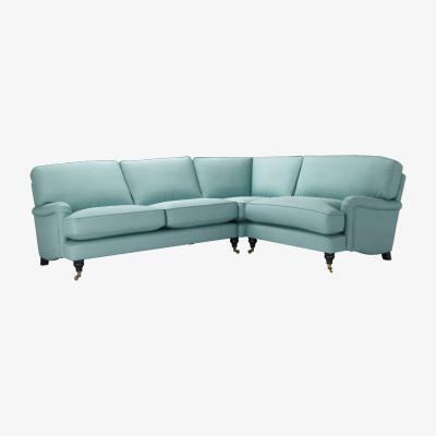 Sofa.com Bluebell Asym. Crn: LHF 2.5 Seat w RHF Loveseat in Eucalyptus Smart Cotton - sofa.com
