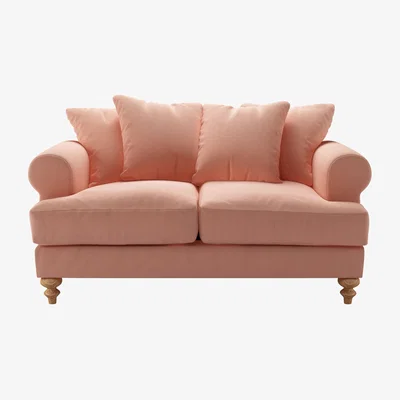 Sofa.com Teddy 2 Seat Sofa in Sakura Pink Organic Smart Cotton