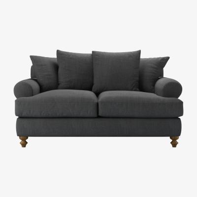 Sofa.com Teddy 2 Seat Sofa Bed in Charcoal Brushed Linen Cotton - sofa.com