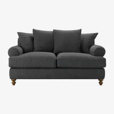 Sofa.com Teddy 2 Seat Sofa Bed in Charcoal Brushed Linen Cotton - sofa.com