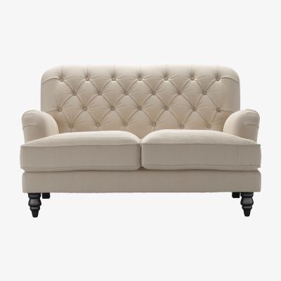 Sofa.com Snowdrop Button Back 2 Seat Sofa in Elderflower Organic Smart Cotton