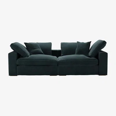Sofa.com Long Island 2 Seat Sofa in Deep Forest Aquaclean Clever Velvet