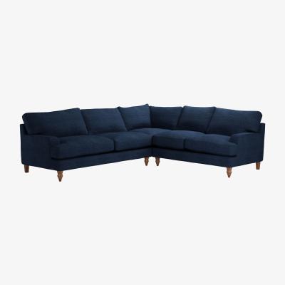 Sofa.com Isla Asym. Crn: LHF 2.5 Seat w RHF 2 Seat in Twilight Slubby Cotton - sofa.com