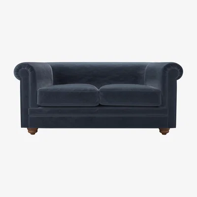 Sofa.com Patrick Unbuttoned 2 Seat Sofa in Skyfall Cotton Matt Velvet