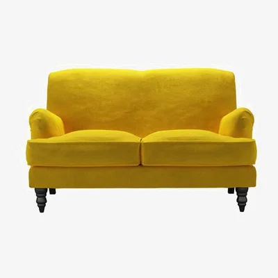 Sofa.com Snowdrop 2 Seat Sofa in Canary Cotton Matt Velvet - sofa.com