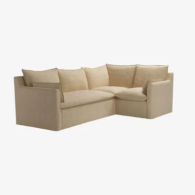 Sofa.com Anders Left Hand two Seat Sofa Bed with Right Hand Single unit  in Nordic Pine Hygge Chunky Weave