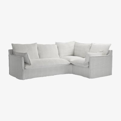 Sofa.com Isaac Asym: LHF 2 Seat Sofa Bed w RHF Single in Pumice House Basket Weave - sofa.com