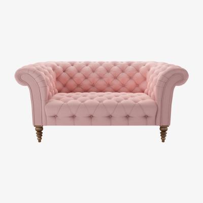 Sofa.com Oscar Button Seat 2 Seat Sofa in Rhubarb Smart Cotton - sofa.com
