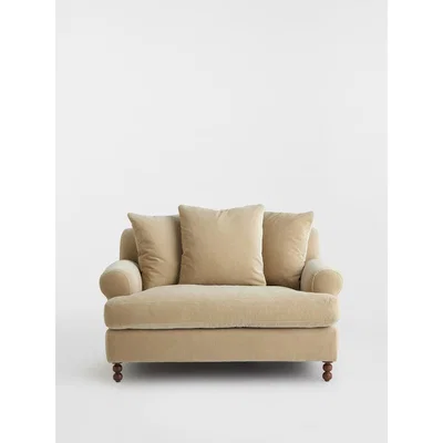 Soho Home Audrey Loveseat, Velvet Cream