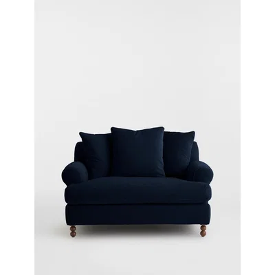 Soho Home Audrey Loveseat, Velvet Navy