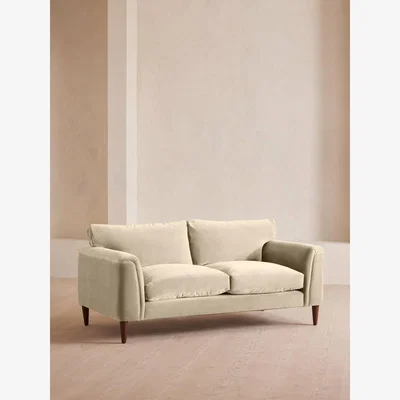 Soho Home Reya Two Seater Sofa, Velvet, Porcelain