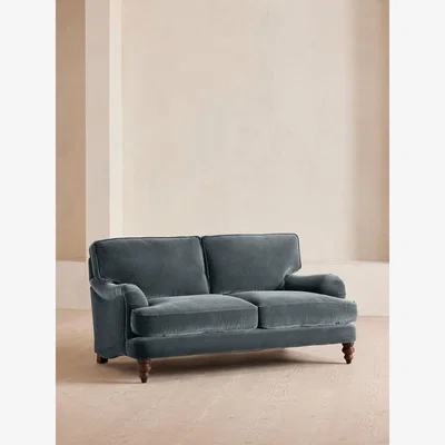 Soho Home Arundel Two Seater Sofa, Velvet, Grey Blue