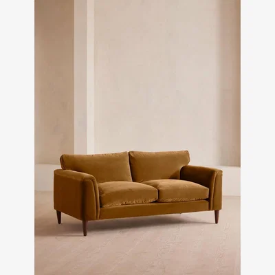 Soho Home Reya Two Seater Sofa, Velvet, Mustard