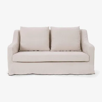 Sazy Zafina 2 Seater Linen Sofa, Beige