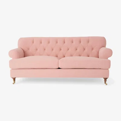 Sazy Frieda 2 Seater Velvet Sofa, Blush Pink