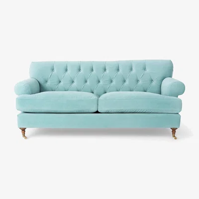 Sazy Frieda 2 Seater Velvet Sofa, Duck Egg Blue
