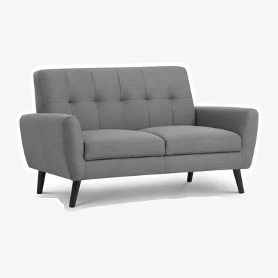 Teddy Beau Julian Bowen Monza Compact Retro Sofa / Grey / 2 Seater