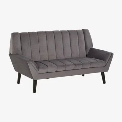 Teddy Beau Teddy's Collection Simon Velvet Grey 2 Seater Sofa