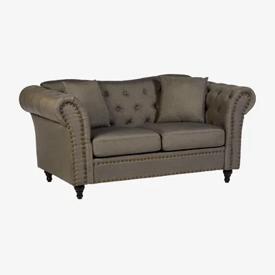 Teddy Beau Teddy's Collection Ford Chesterfield Grey 2 Seater Sofa