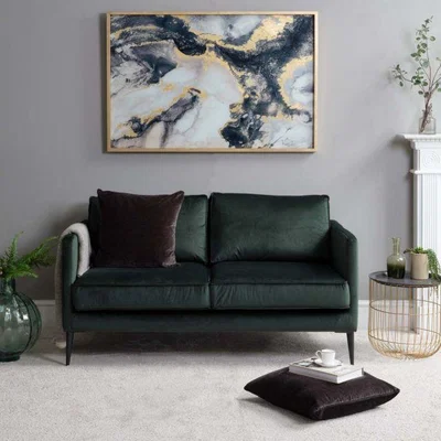 Woods Furniture Henry 2 Seater - Bottle Green Velvet