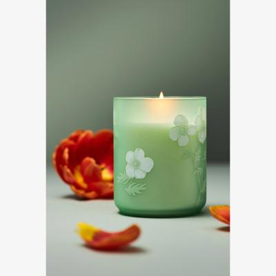 Anthropologie Eloise Floral Blue Poppy & Sage Floral Glass Candle