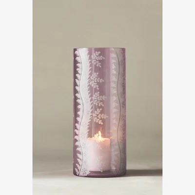 Anthropologie Cassia Glass Hurricane Pillar Candle Holder