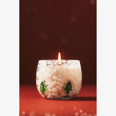 Anthropologie Icon Woody Fresh Balsam & Cedarwood Glass Candle