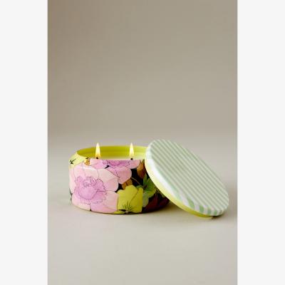 Anthropologie Lyla Floral Pink Peony & Neroli Tin Candle