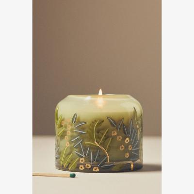 Anthropologie Lily Fresh Fern Moss Glass Candle