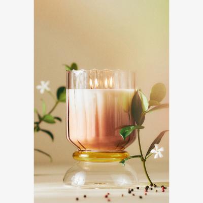 Anthropologie Calle Floral Peony Blush Glass Candle