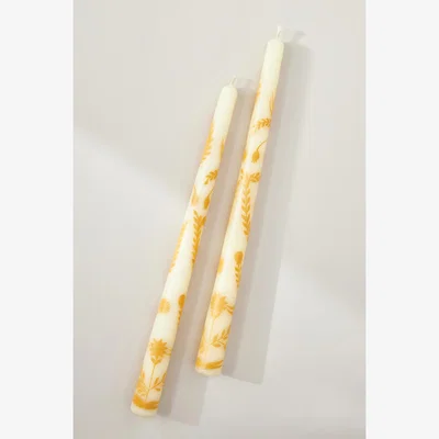 Anthropologie Ananda Hand-Painted Taper Candles, Set of 2