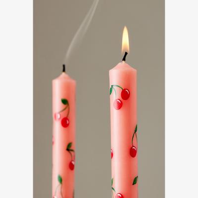 Anthropologie Bable London Hand-Painted Mon Cheri Taper Candles, Set of 2