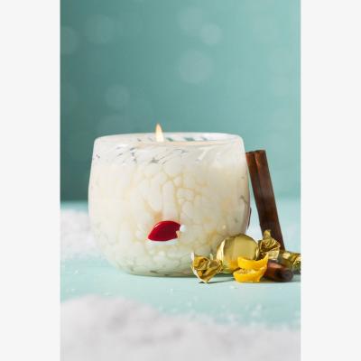 Anthropologie Santa Hat Festive Icon Caramel Spice Wonderland Glass Candle