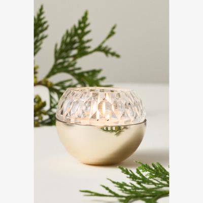 Anthropologie Glass Ornament Woody Crisp Cedar Glass Candle