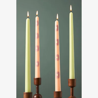 Anthropologie Cora Handpainted Taper Candles, Set of 4