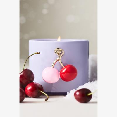 Anthropologie Cherry Charm Fruity Black Cherry & Tonka Ceramic Candle
