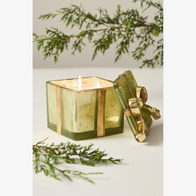 Anthropologie Woody Juniper & Cedar Glass Boxed Candle