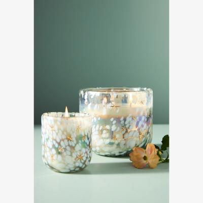 Anthropologie By Anthropologie Festive Woody Winter Woods & Vanilla Gilded Glass Jar Candle
