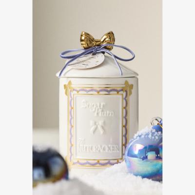 Anthropologie New York City Ballet Nutcracker Fruity Vanilla & Dark Plum Ceramic Candle