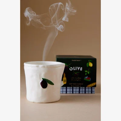 Anthropologie Paddywax Bistro Olive Ceramic Candle