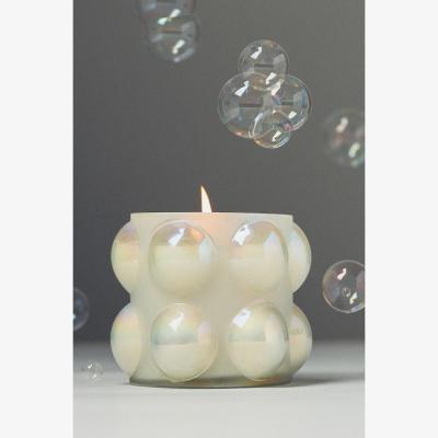 Anthropologie Textured Dot Fruity Champagne Cheers Glass Jar Candle