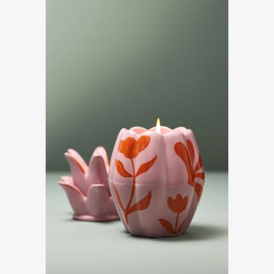 Anthropologie Cara Fruity Lychee & Pink Dragon Fruit Pineapple Ceramic Candle