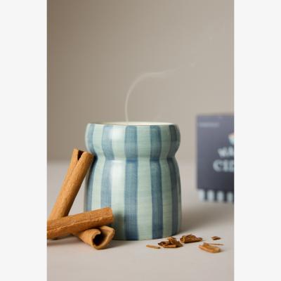 Anthropologie Paddywax Warm Cider Striped Ceramic Candle