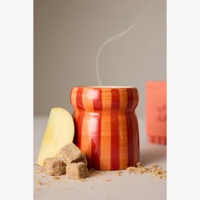 Anthropologie Paddywax Cabana Spiced Apple Striped Ceramic Candle