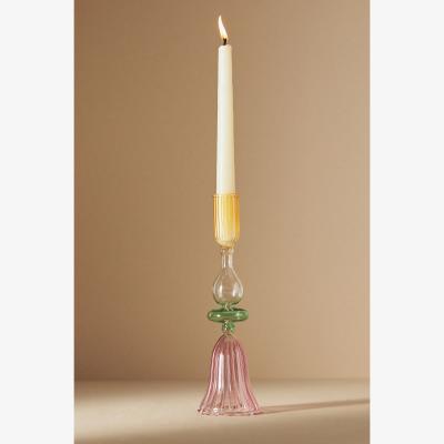 Anthropologie Claudia Glass Taper Candle Holder